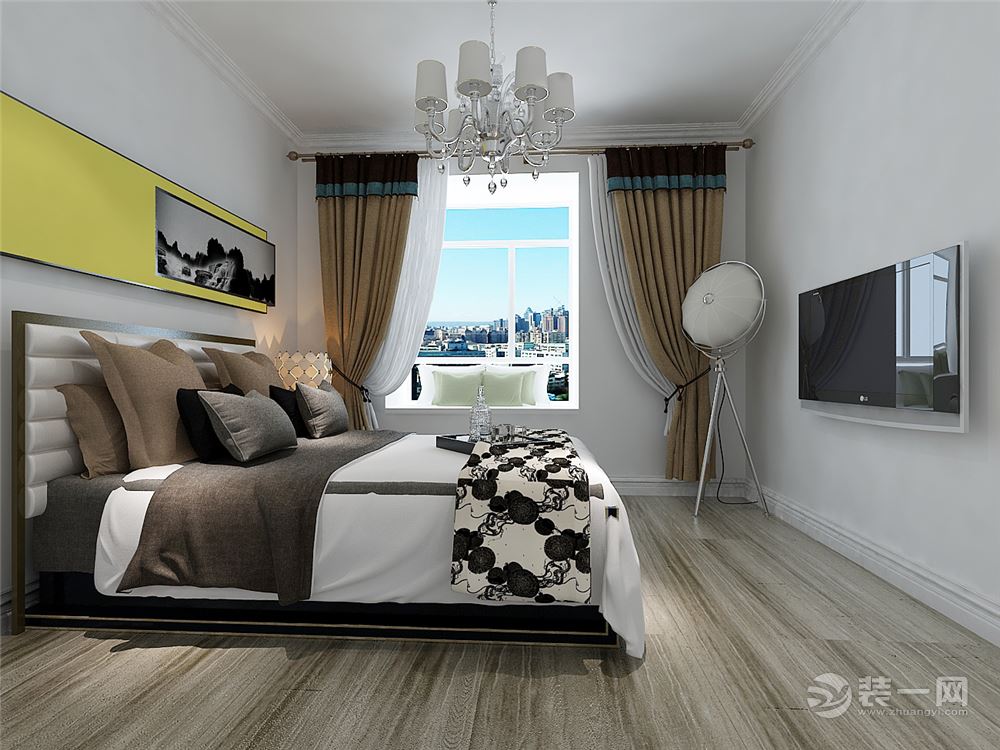 名流印象69平二居室现代简约风格装修效果图卧室