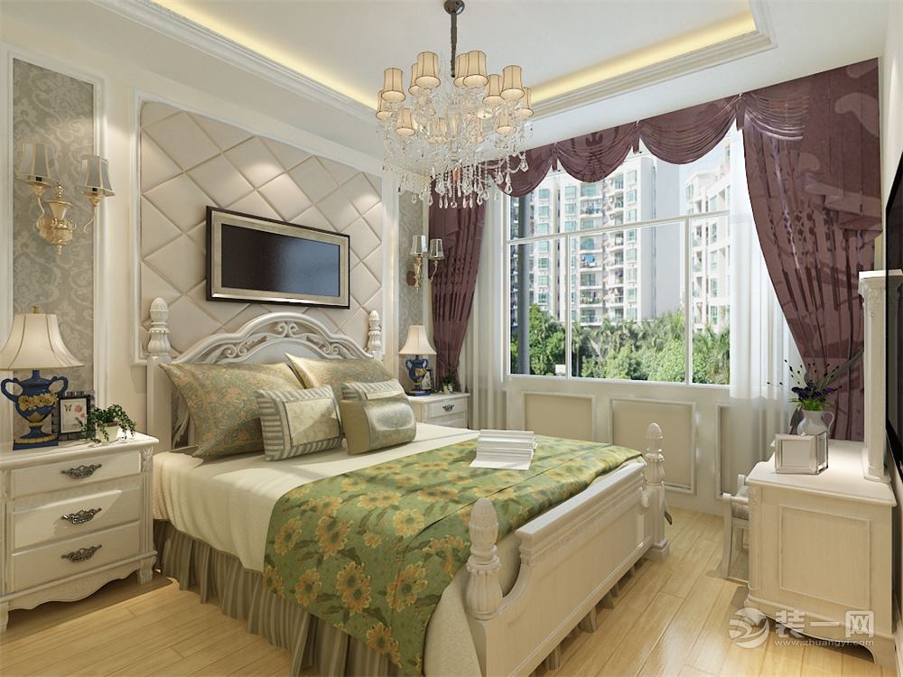 十里锦城90平二居室现代风格装修效果图卧室