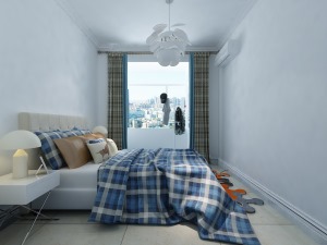 奥园国际园89.55平二居室现代简约风格装修效果图卧室