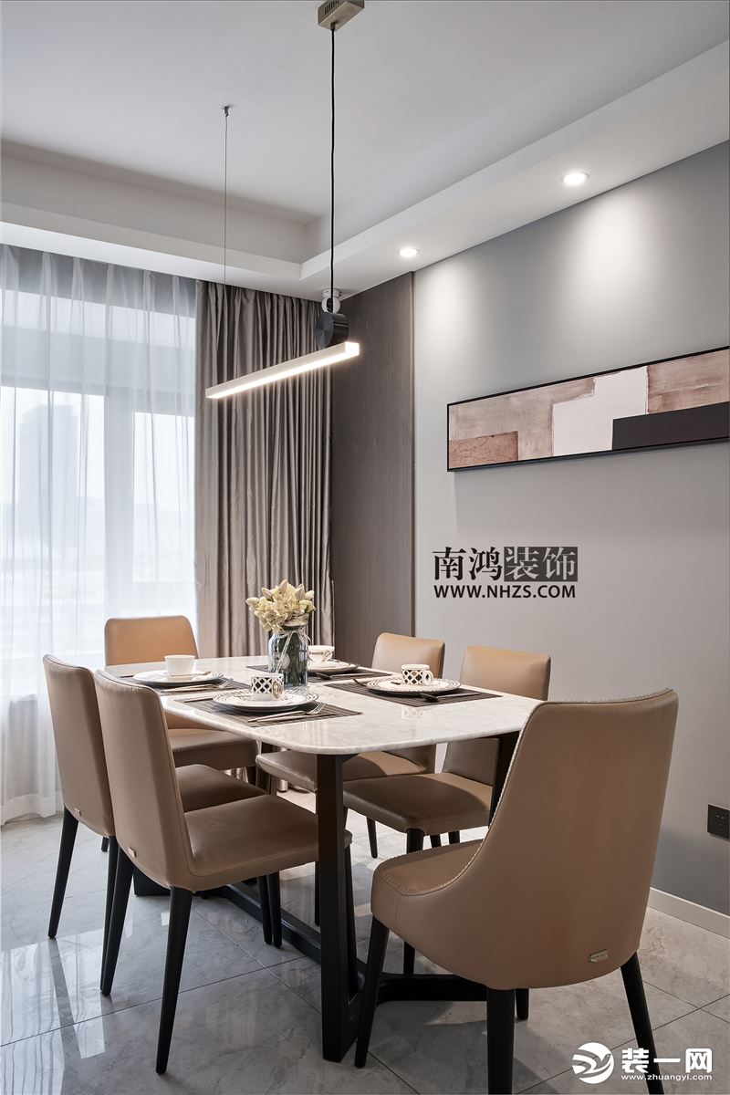 龙湖春江天玺121方现代简约风三居室餐厅设计