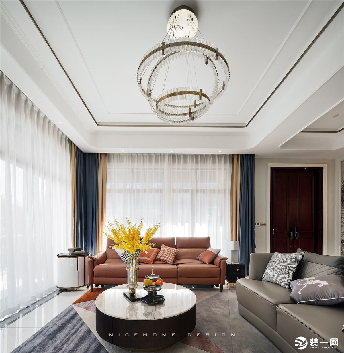 华景湾300方现代轻奢风格 客厅设计