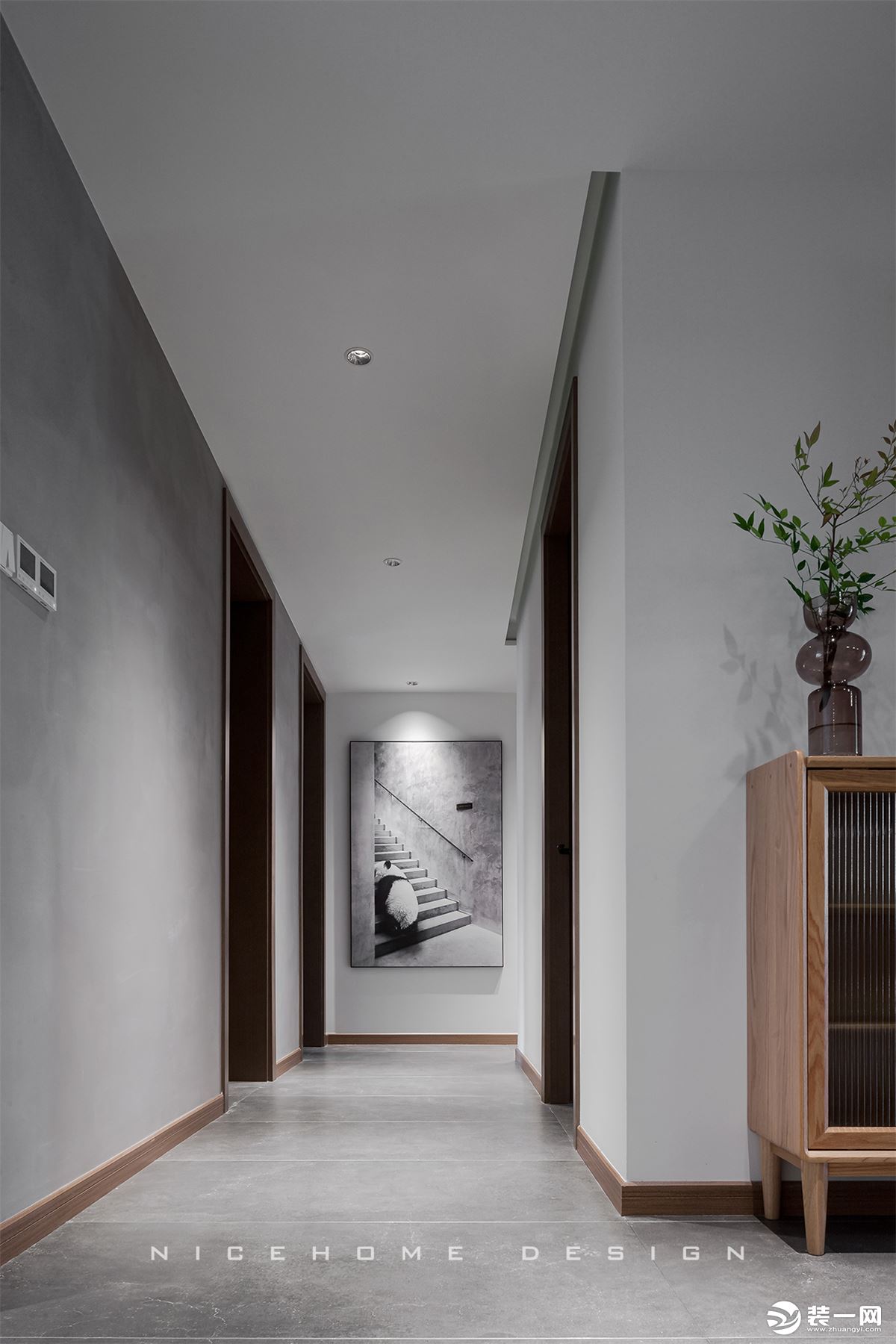 杭州春江花月154方北欧原木风格 过道走廊设计