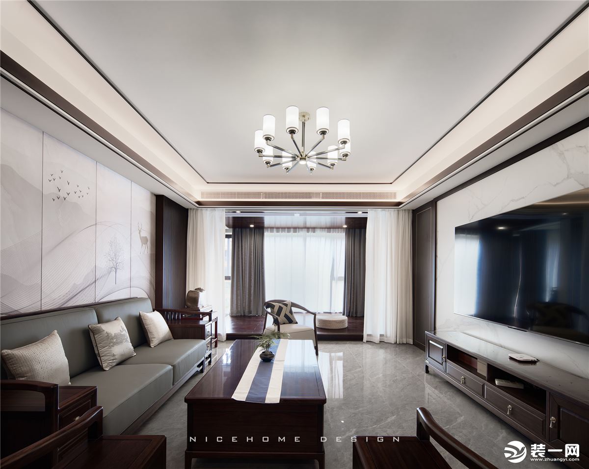 杭州西溪公馆188方新中式风格 客厅设计