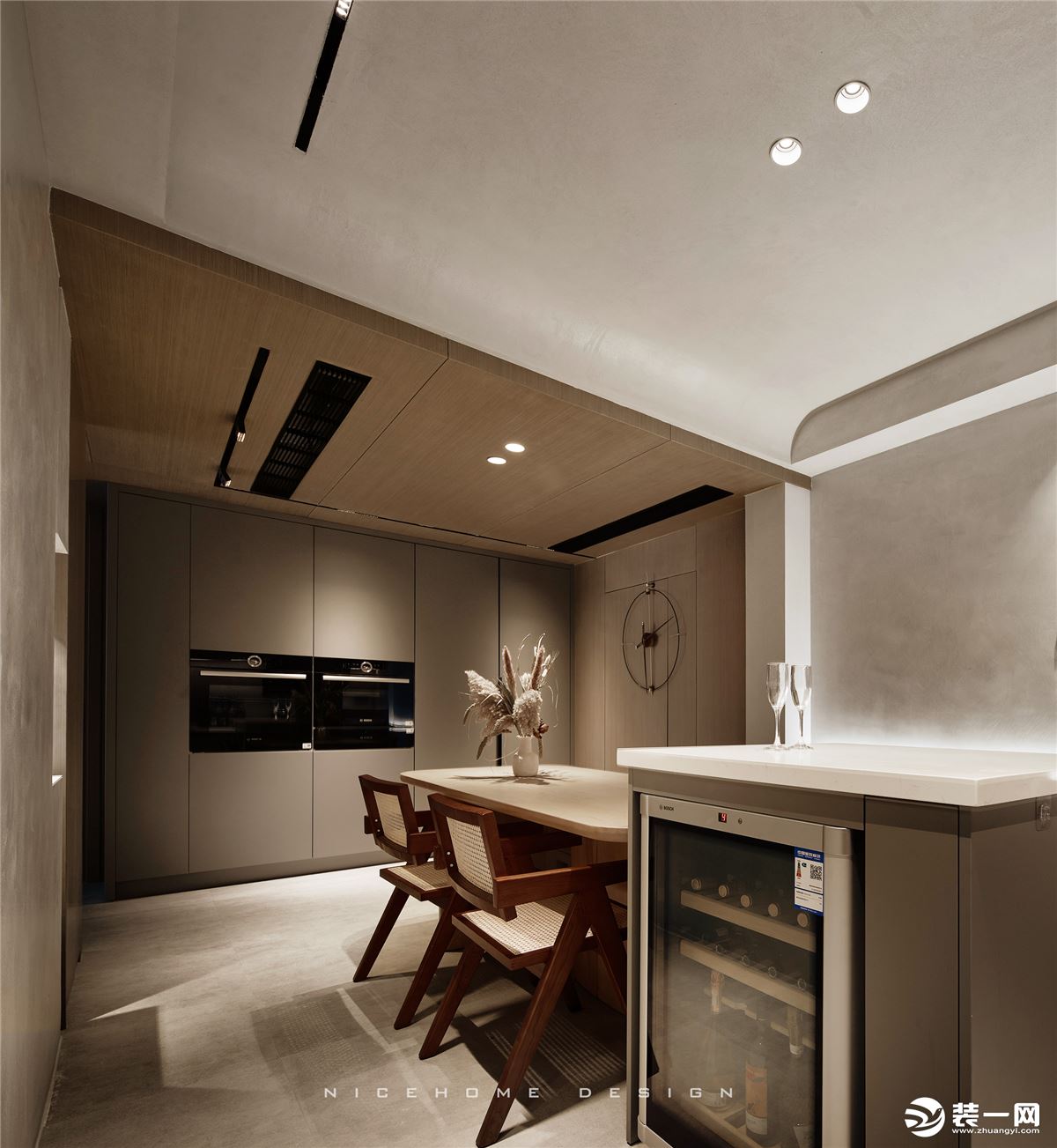 杭州国美家园现代侘寂风格 餐厨空间设计