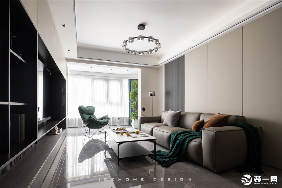 宁波海尚国际105方现代简约风格 客厅设计