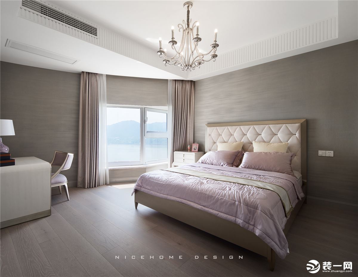 杭州钱塘大观550方现代美式风格 卧室设计