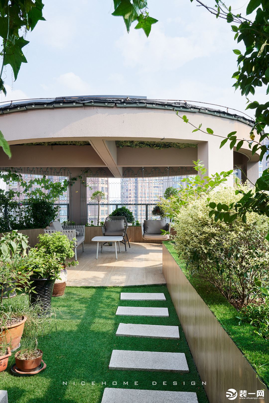 杭州钱塘大观550方现代美式风格 花园设计