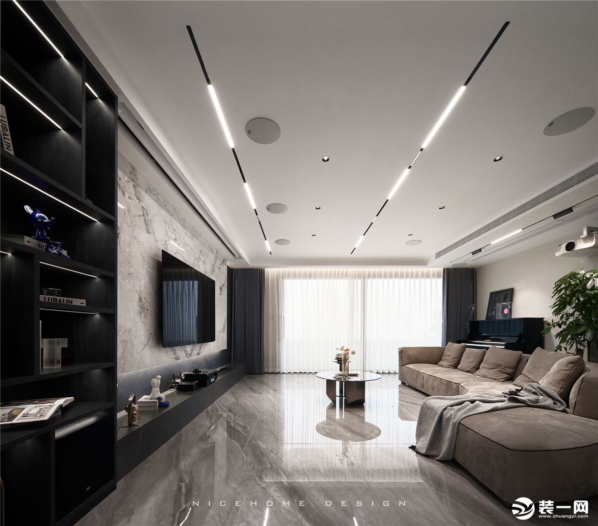 杭州寰宇天下267方现代风格 客厅设计
