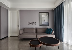 紫金西苑128方现代风格客厅沙发背景墙设计