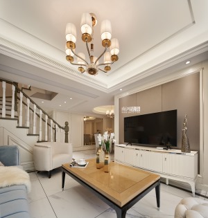 名门世家139方现代轻奢美式 客厅设计