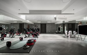 杭州公馆300方现代风格别墅 地下室（健身房）设计