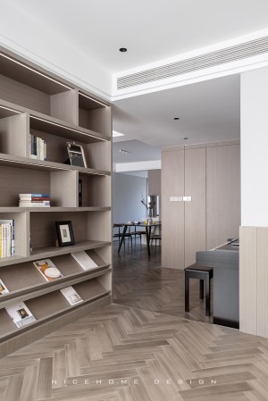 宁波青秀澜湾115方现代风格 开放式书房设计