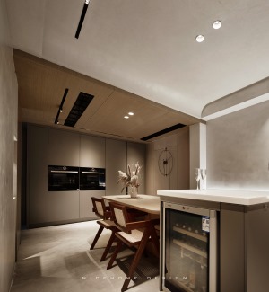 杭州国美家园现代侘寂风格 餐厨空间设计