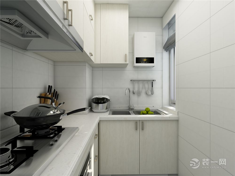白色的厨房简单，也干净整洁