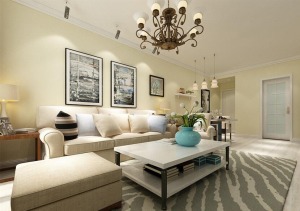南昌龙江花园100平米两居室现代简约客厅