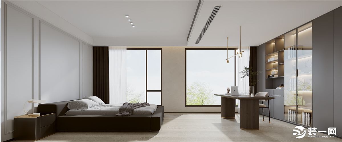 卧室，主卧以雅致为主调，将空间打造成一处意趣盎然的雅居。不时传递着一份独有的优雅与温馨。