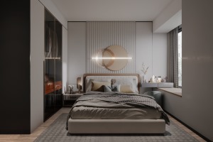 主卧采用无主灯设计，素雅精致的卧室空间，舒适又温馨。