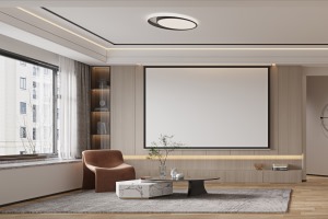 客厅，以黑色线条进行点缀提升空间质感，达到客户想要的现代轻奢空间感觉。