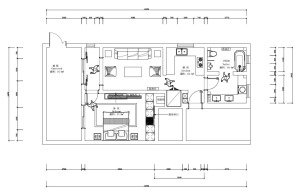 户型图整体是呈长方形布局，内部空间相对来说也比较简单，保留两个卧室留出开放式厨房，便于业主使用。