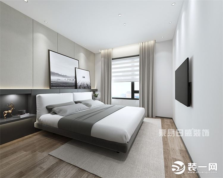 中交御墅170平现代风格装修设计卧室效果图