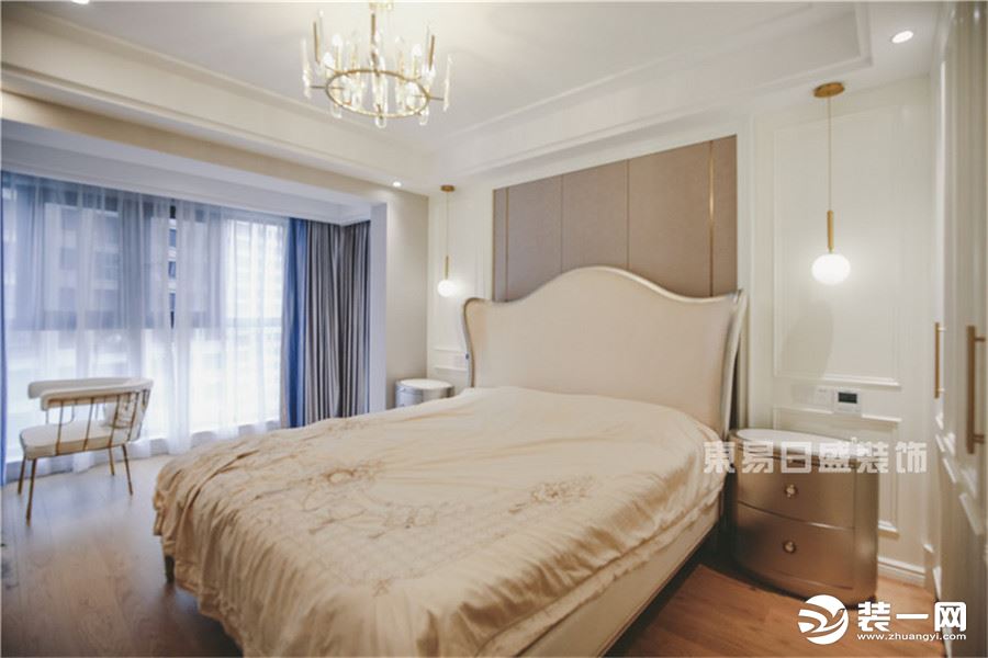 白麓城温玉庭106平美式轻奢卧室装修设计效果图
