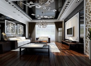 金科天籁城110㎡三室两厅西安紫苹果装饰后现代风设计