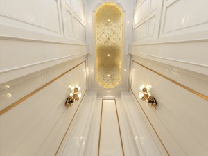 法式别墅楼梯间顶层装修效果图