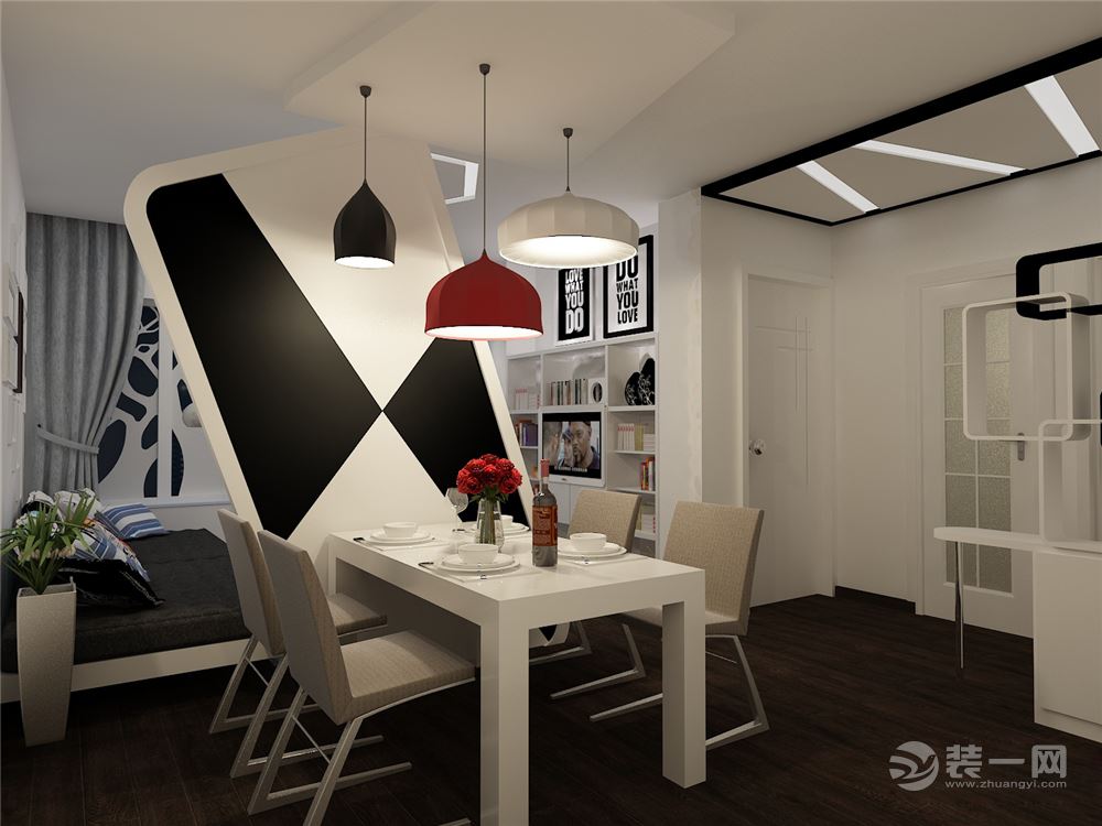 现代简约装修风格效果图—创意公寓餐厅