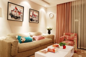 79平温馨三口之家 暖粉色打造韩式浪漫居室