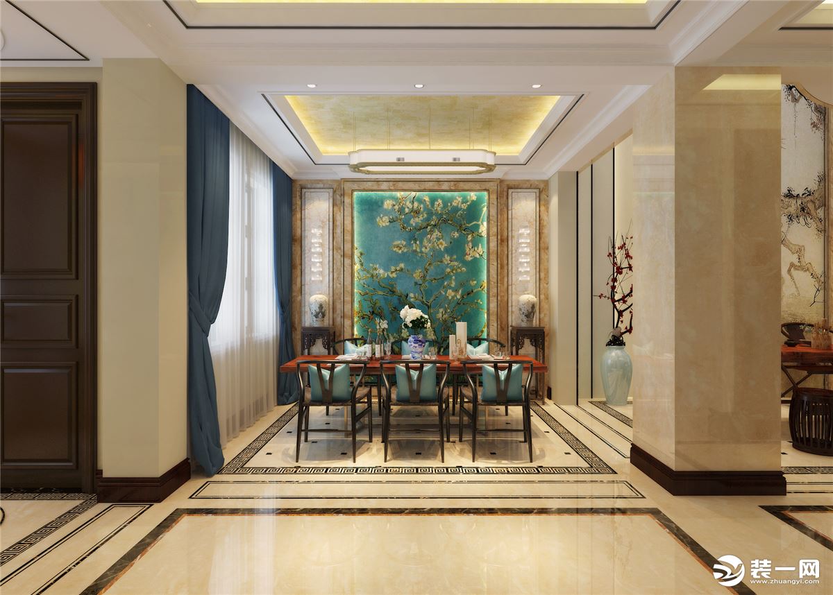 374平米紫悦府新中式风格餐厅装修效果图