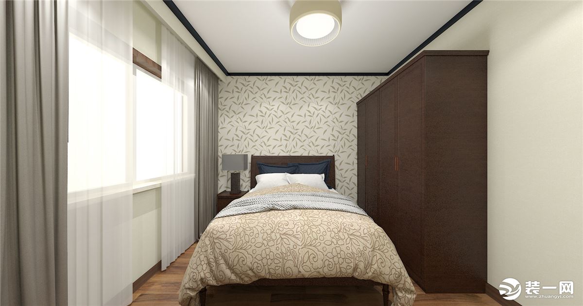 阳光100现代中式风格卧室装修效果图