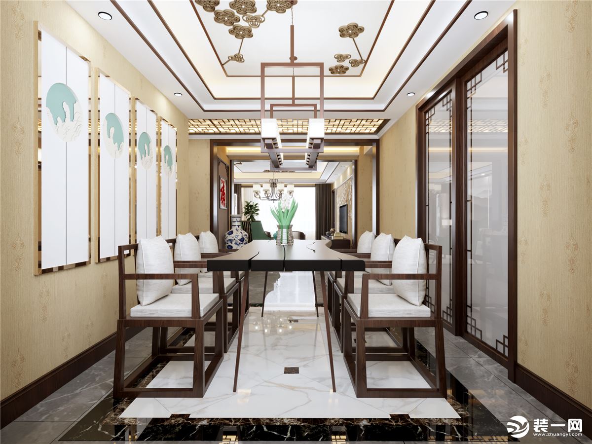 星河荣御中式风格餐厅装修效果图