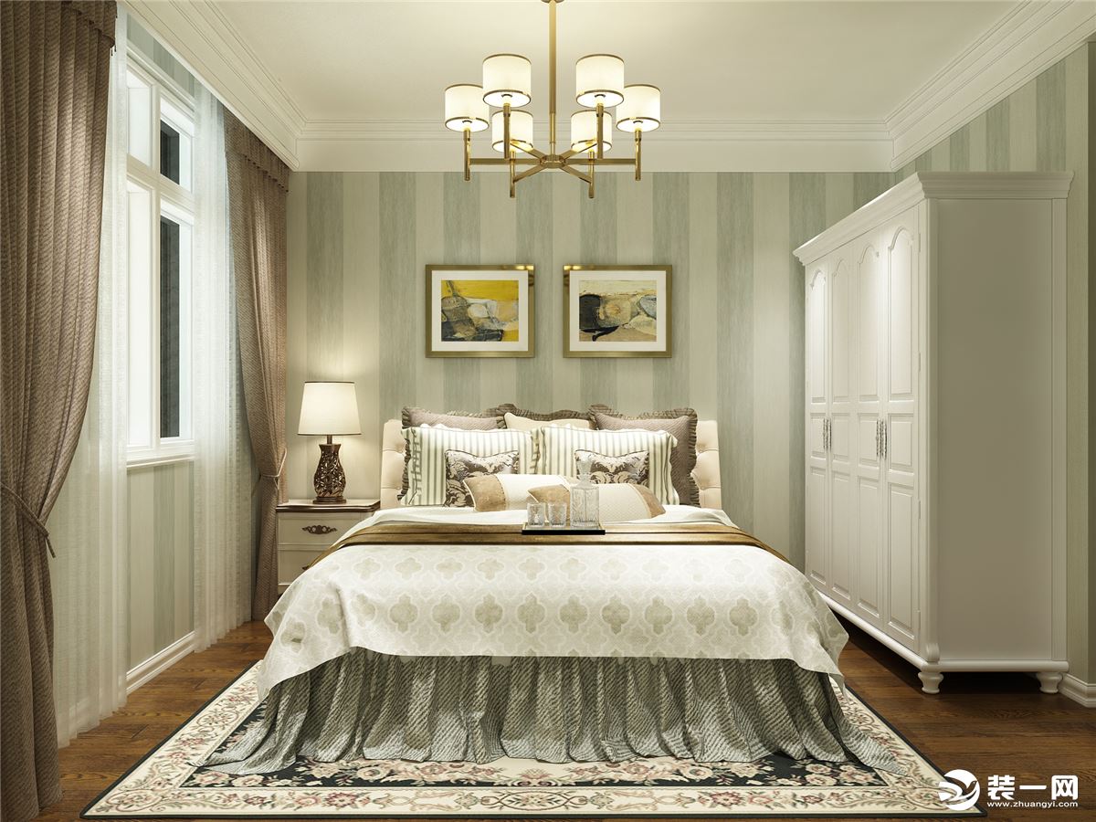 枫丹园美式风格卧室装修效果图