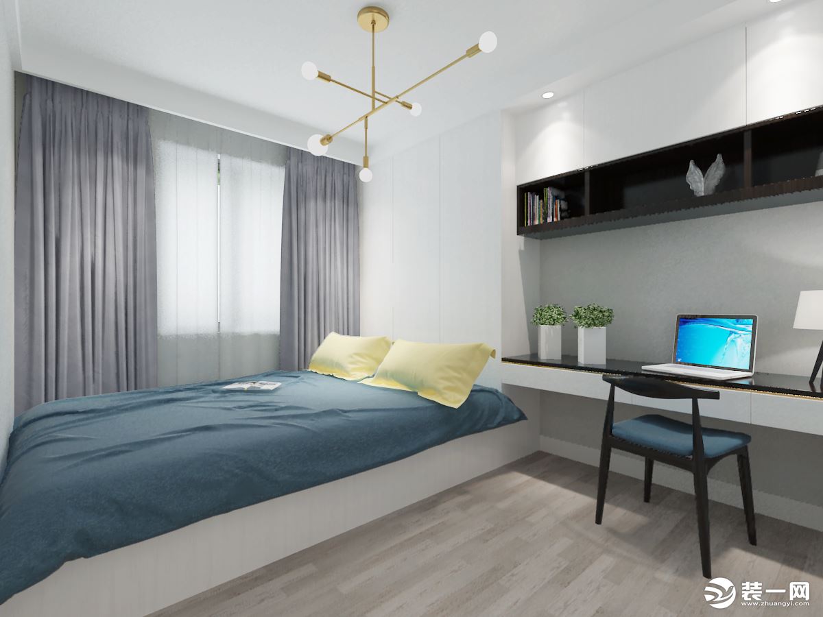 鸿正绿色家园现代新极简风格卧室装修效果图