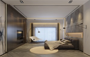 420平米新悦庭极简风格卧室装修效果图
