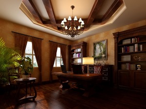 463平米玛歌庄园法式新古典风格书房装修效果图