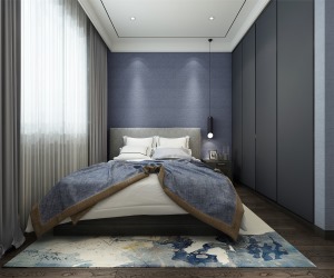 129平米融创中心春丰园现代风格卧室装修效果图
