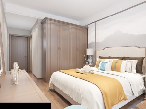 天房六合国际新中式风格卧室装修效果图