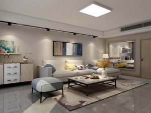 长寿公寓现代简约风格客厅装修效果图