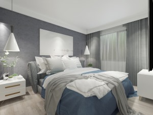 鸿正绿色家园现代新极简风格卧室装修效果图