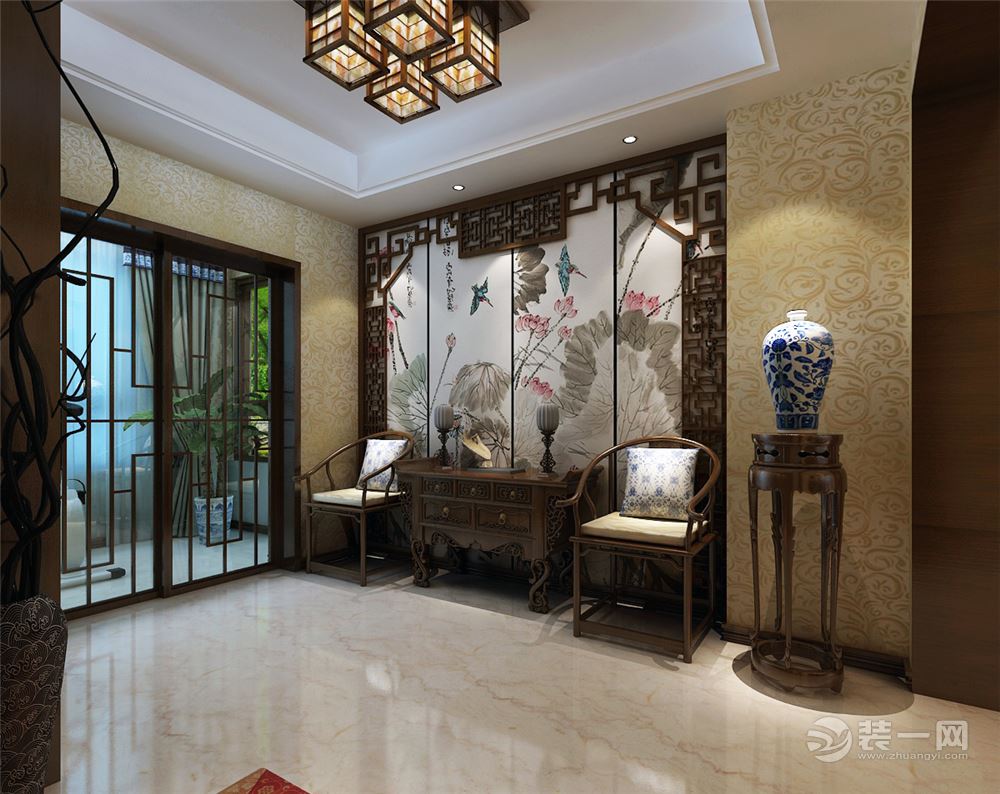 秦皇岛星艺装饰中式门厅装修设计案例