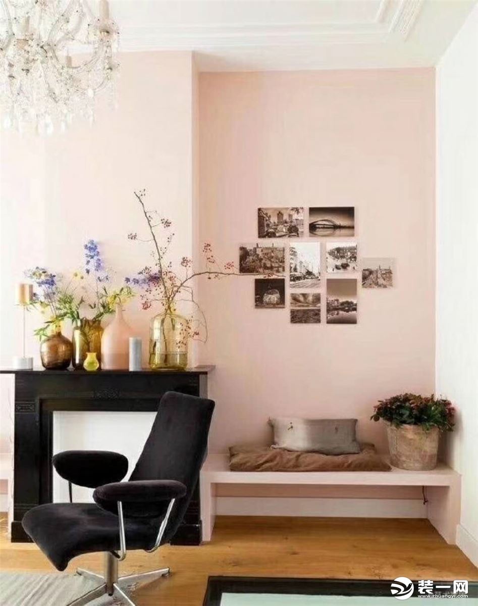 十里堡89平复式简约粉色系装修效果图卧室