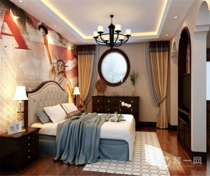 欢乐江山美式风格卧室效果图
