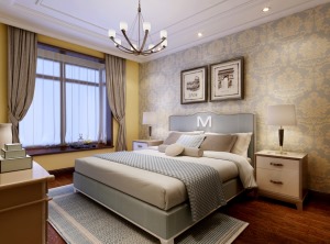 世纪城现代简约卧室装修效果图