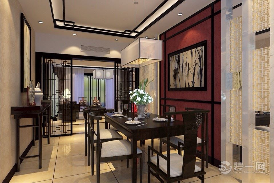 水天苑220平米中式风格装修设计效果图之餐厅