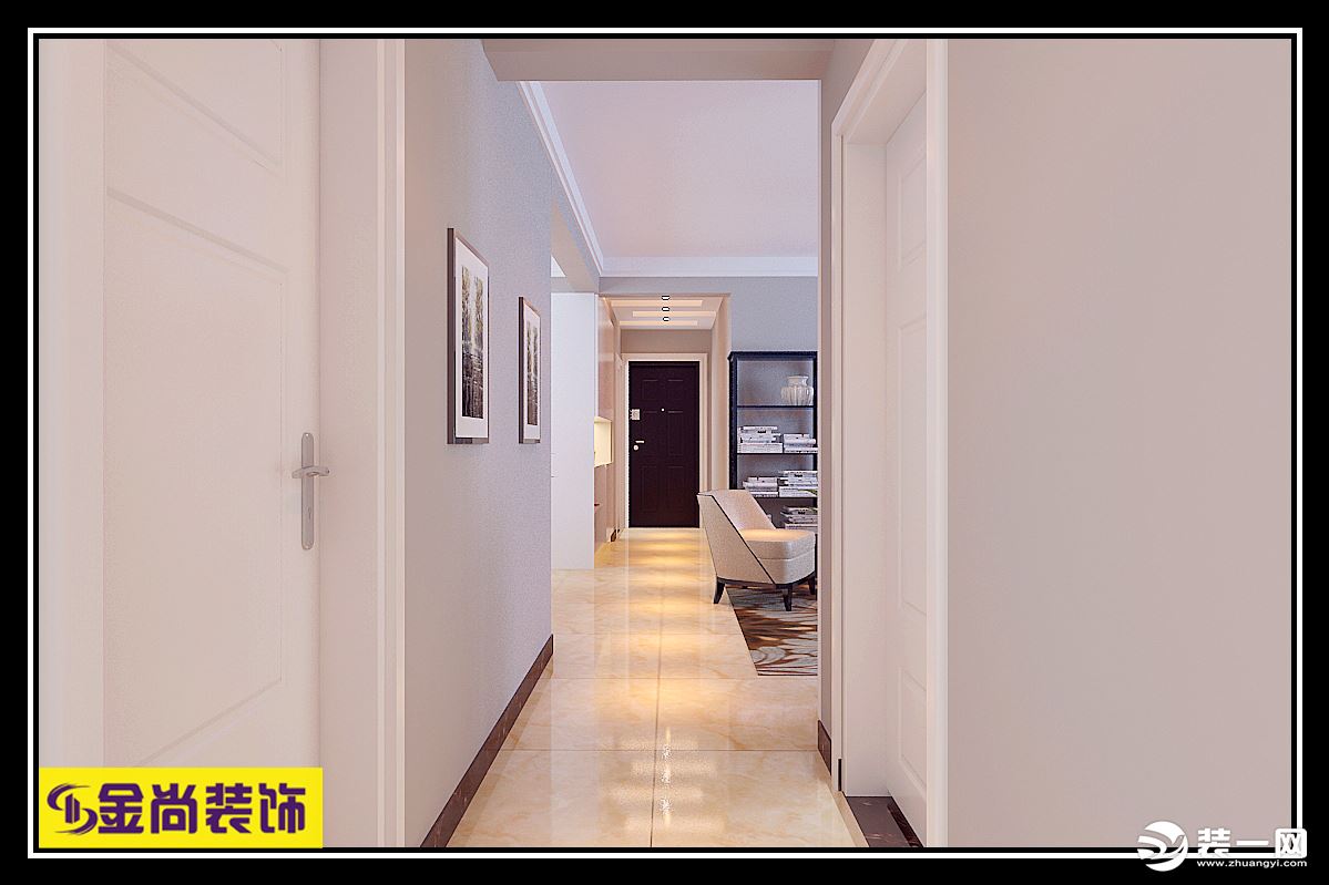 火炬东第120平3居室简约风格装修效果图走廊