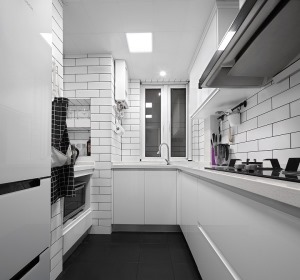 【重庆维享家装饰】98平三居室北欧风格新家——厨房全景