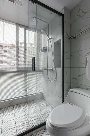 【维享家装饰】95平三居室北欧极简风格家——卫生间全景