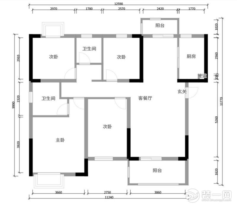 兰州139平四居室旧房，现代风格