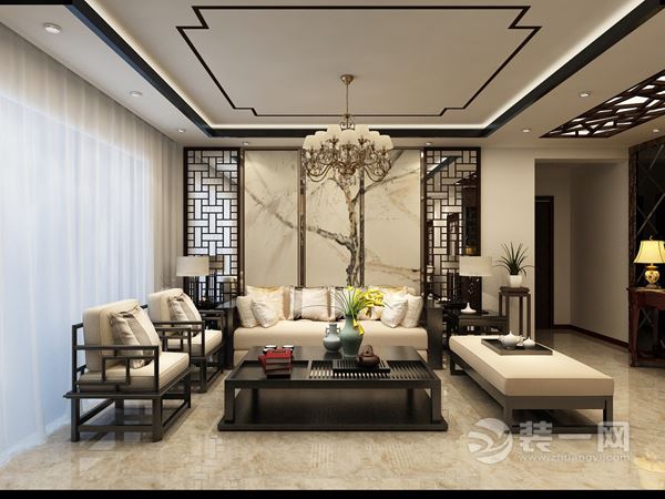 中式风格三居室装修设计图